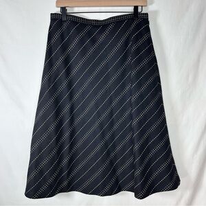 Womens Talbots Wool A-line Skirt Size 12 Black Made in USA Italian Fabric Preppy